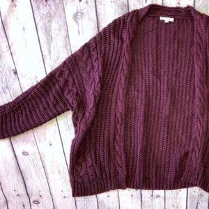 La hearts maroon cardigan